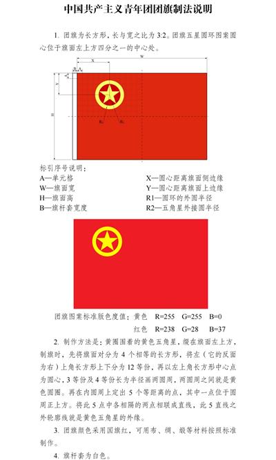 中国共产主义青年团团旗,团徽国家标准发布